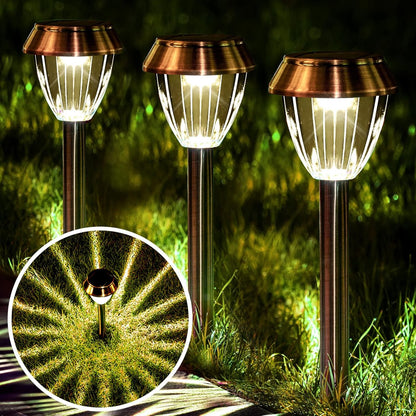 6 Pack Solar Pathway Lights Outdoor, New Upgraded Adjustable Warm & Cool White Solar Lights Outdoor Waterproof, Solar-Powered Garden Light for Path, Walkway, Yard, Driveway, Lawn, Backyard Decor